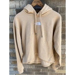 The North Face Women's LARGE Cropped Front High Low Hoodie Tan Beige Pullover